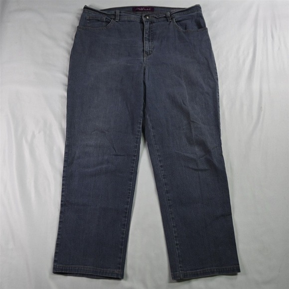 Gloria Vanderbilt 14 Short Amanda‎ Classic Taper Gray Stretch Denim Womens Jeans - Picture 1 of 9